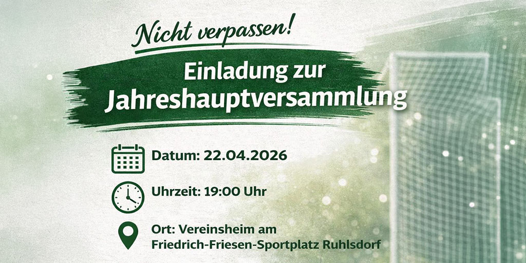 Mitgliederversammlung SV Ruhlsdorf 2026